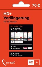 HD+ Plus Verlängerung 12 Monate für Karte HD01 HD02 HD03 HD04 Sender Astra HD TV