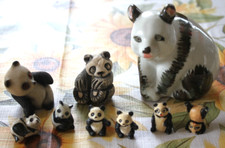 9x Panda bär deko porzellan plastik figuren tiere bären harz posten CA