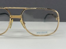 Metzler Brille Herren Gold Groß eckig 1317 90er Vintage Massiv