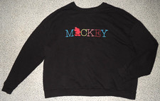 Damen Sweatshirt Pullover Schwarz Stickerei Mickey Mouse Gr. XL C&A