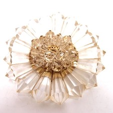 Lampenbehang Rosette Glas Messing Kronleuchter Lüster Handschliff Facette alt