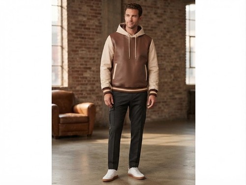 Men brown pullover leather - brown,
