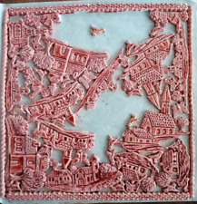 Eine angefangene Wachsplatte + DÖRFER + ca. 15 x 15 cm+Wachs Kerze Kerzenkunst2