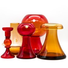 WMF Cari Zalloni Glass Vase Curated Set Space-Age Design Vintage Futurism Style 