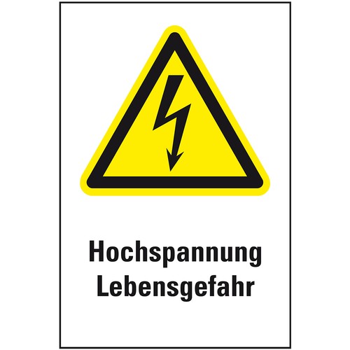 Schild warnschild hochspannung - warnschild,