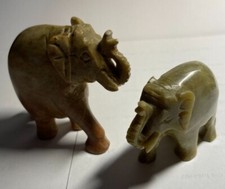 Speckstein-Elefanten-Paar,  h