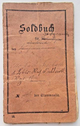 Soldbuch 1914 feldartrgt - soldbuch, 1914-18