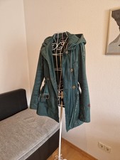 KHUJO Mantel Trenchcoat Übergangsjacke Überhangsmantel Petrol Größe S