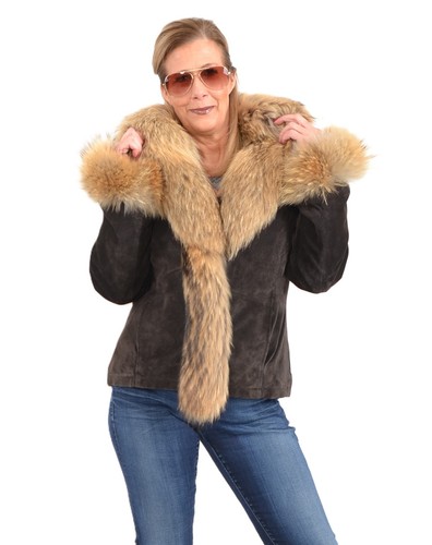 A5876 lederjacke mit fuchs - a5876,
