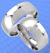 2 Partnerringe Trauringe mit Stein GRAVUR GRATIS , JE13-1