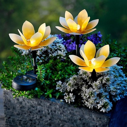 Solar gartenstecker lotus - lotus, trio