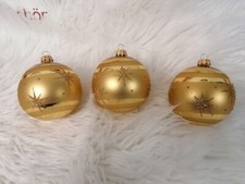 3 Christbaumkugel Weihnachtskugel Christbaumschmuck Krebs Glas Lauscha 8 cm gold