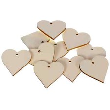 Holz Herzen mit 1 Loch - Deko