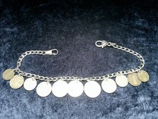 Münzkette, Taschen-Uhrkette, 11 Münzen der Weimarer Republik, silberfarben