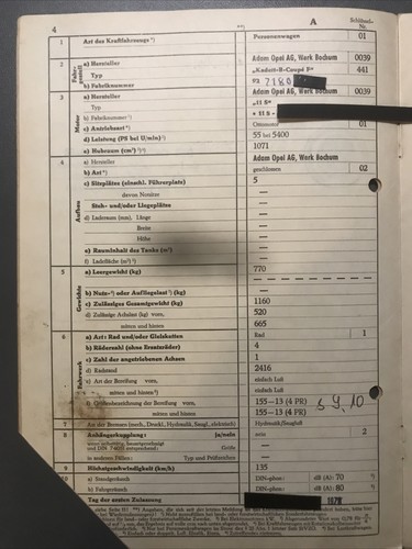 Opel kadett coupé brief - opel,