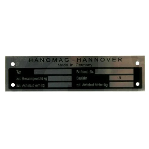 Typenschild für hanomag bis - typenschild,