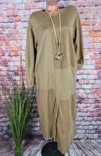 Kombiniertes langes KLEID Feincord Jersey Italy asymmetrisch CAMEL 36 38 40