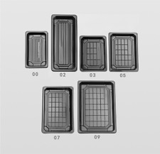 Sushi-Box to go mit Deckel, schwarz, 50-400 Stück, PET, 5cm Hoch