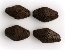  ❤️ 4 Stk. Lava Perlen Rhombus Dunkelbraun ca. 23x13x10mm ❤️ Hobbyauflösung ❤️ B