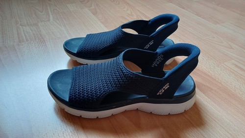 Skechers slip sandalen blau - skechers,