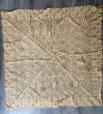 WUNDERSCHÖNE HAND GESTRICKTE TISCHDECKE  sonnen333333333gelb 105 x 105 cm  neu 