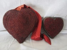 2 schöne größere Herzen "Glasperlenbesatz"  Advents-u.Weihnachtsdeko,