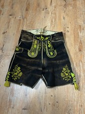 Alte kurze bestickte Lederhose aus Hirschleder BW ca. 90.00 cm - 95.00 cm.