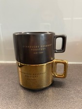 2 Starbucks Reserve Roastery Tassen Gold und braun, New York Edition, limited