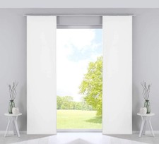 Gardinenbox 2er Set Milano Flächenvorhänge Blackout Samt 245x60 cm Weiß