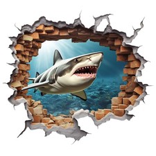 2x sticker 3D shark car