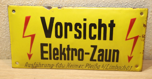Altes emailleschild - altes,
