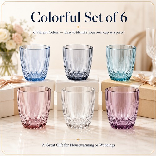 6er set bunte trinkgläser - 6er,