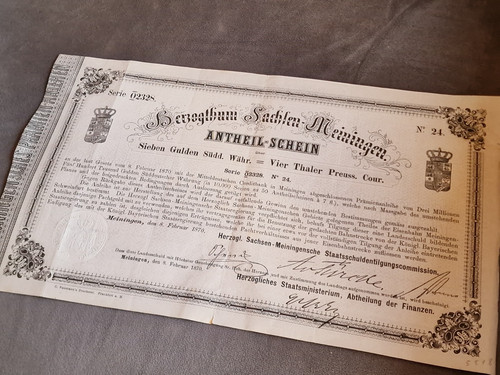 Historischer anteilschein des - historischer,