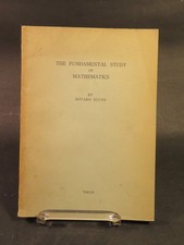 "The Fundamental Study of Mathematics" v. Sotaro Nitto, 1956, Broschur, englisch