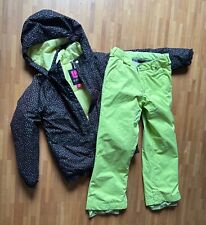 Kinder-Skianzug von Burton, Größe EU 148-155, neongrüne Hose, Schwarze Jacke mit
