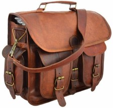 Herren Original Vintage Braunes Leder Messenger Schultertasche Laptop-Tasche Neu