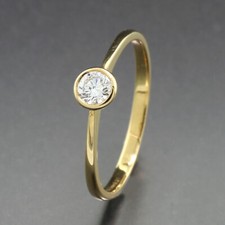 Wert 2.100 Euro Solitär Brillant Ring  0,21 ct G/VS 750er Gelbgold  Neu