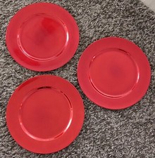 Boltze home: Kunststoff Teller/Platten, rot, 33 cm Durchmesser, 3 Stück