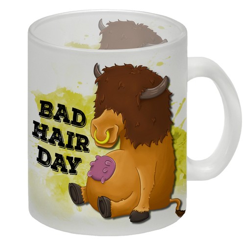 Bad hair day glas - bad, mit