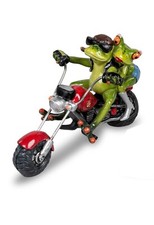 formano Dekofigur Frosch als Biker mit Sozia rot 22 cm Kunststein Chopper