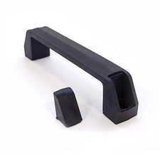 Bügelgriff mit Abdeckung Kunststoff schwarz Griff Handgriff Möbelgriff Türgriff