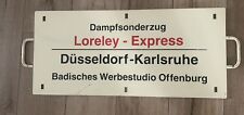 Zuglaufschild Dampfsonderzug Rheinpfeil Express Offenburg Düsseldorf Karlsruhe