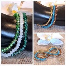 Armband Perlenarmband 4 mm Perlen  im 3er Set Schmuck Modeschmuck Geschenk