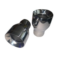 Bull-X Endrohrset Edelstahl Endrohre 86mm Anschluss 51mm GTI Swift Abarth 500 