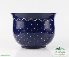 Reichmann Bürgel Übertopf blau weiß gepunktet Bauernhaus Landhausstil