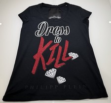 Philipp Plein Damen T-Shirt Strasssteine Kurzarm Gr. S