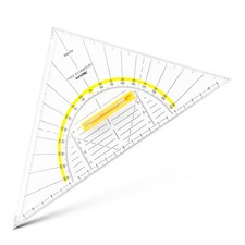 AR1555/4 Geodreieck mit lösbarem Griff Hypotenuse 25 cm Tuschenoppen Facetten...