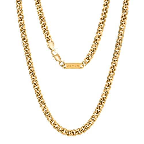 Herren panzerkette gold cuban - gold,