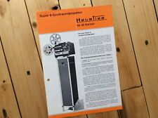 Informationsblatt Filmprojektor Heurtier St42 Xenon - Text: deutsch 