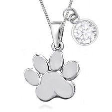 Pfote mit Zirkonia Anhänger